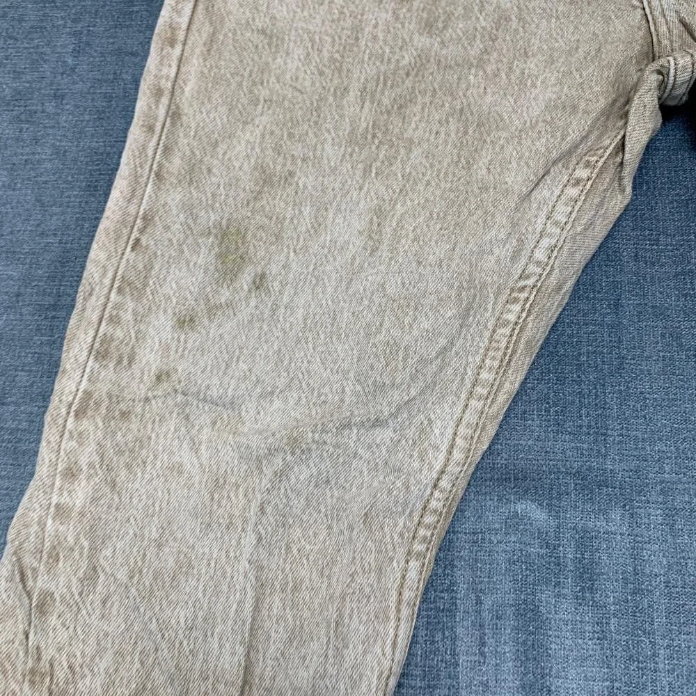 Levi's 512 Jeans Mens 31x30 Beige Denim Cotton Slim Fit Mid Rise Tapered Leg